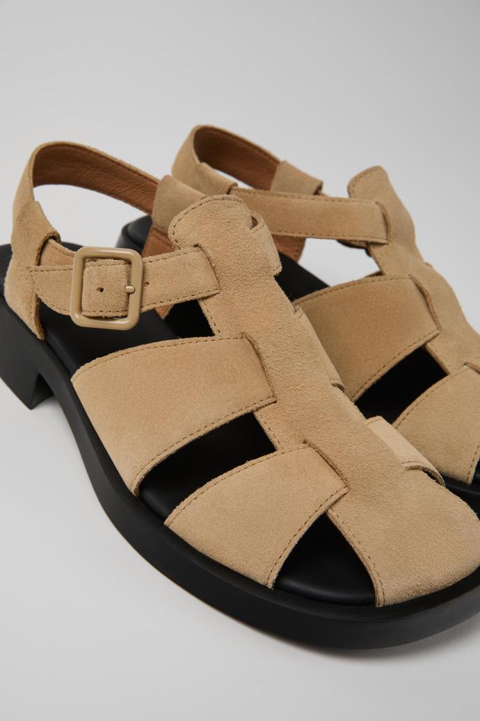 Dana Beige Nubuck Sandals for Women. by CAMPER