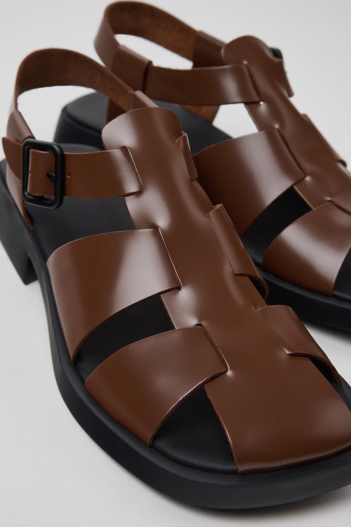Dana Brown Leather Sandals for Women. by CAMPER