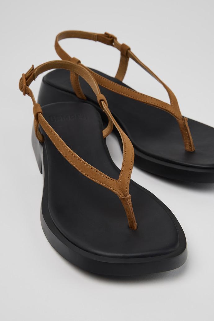 Dana Brown Nubuck Leather Sandals for Women. by CAMPER