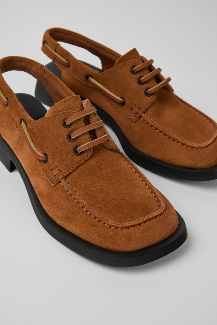 Dana Brown Nubuck Mocasin Shoes for Women. by CAMPER
