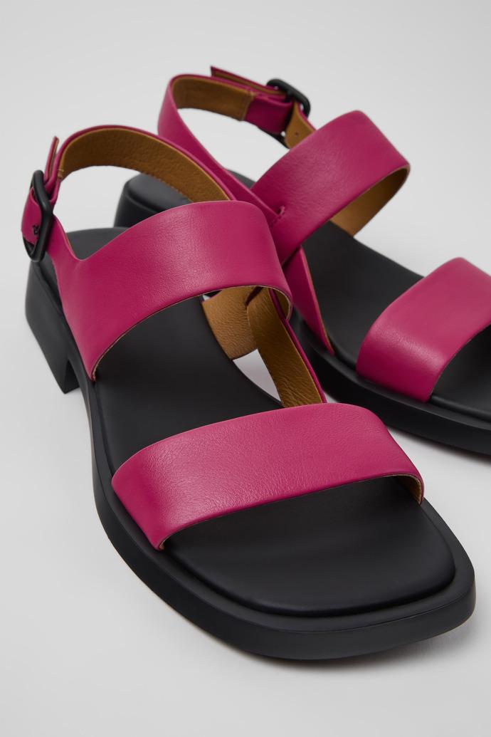 Dana Burgundy Leather Sandals for Women. by CAMPER