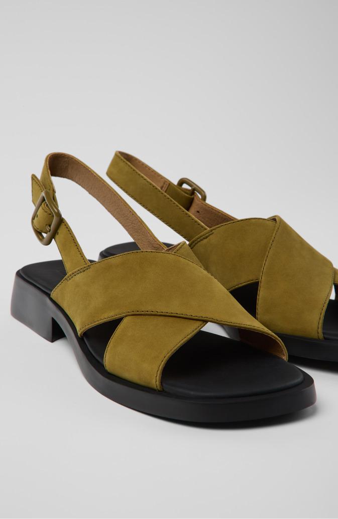 Dana Green Nubuck Sandals for Women. by CAMPER