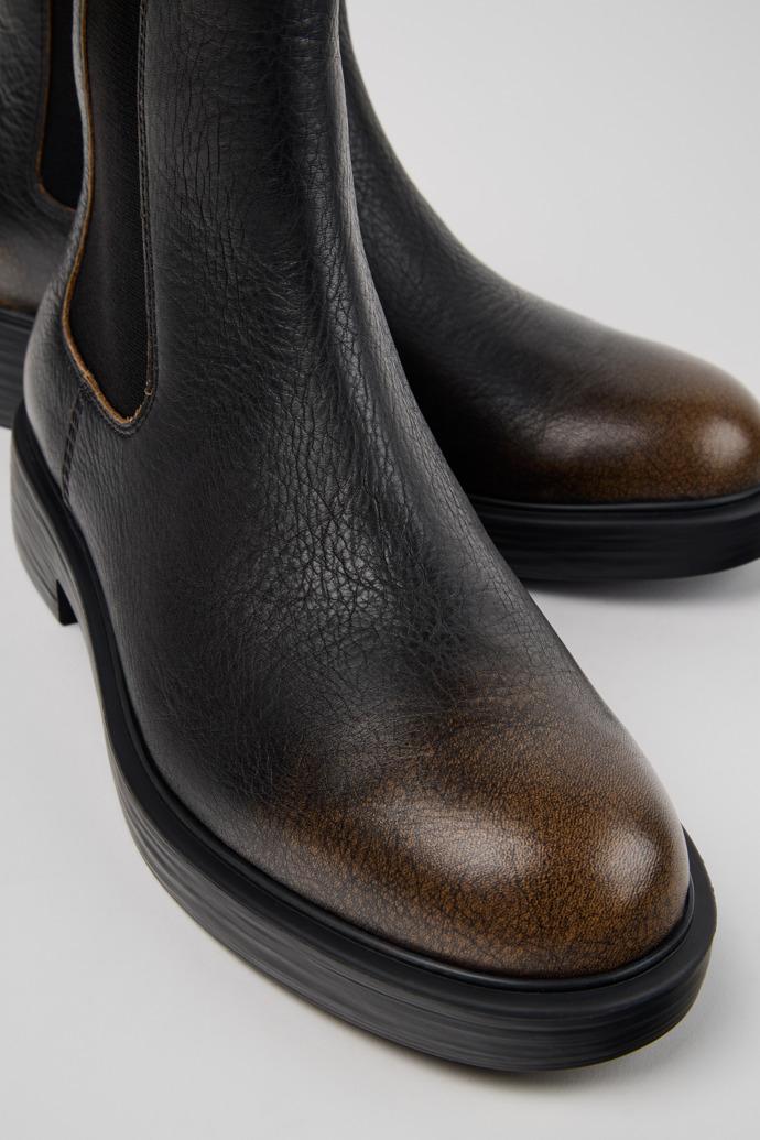 Dean Black Leather Ankle Boots for Men. by CAMPER