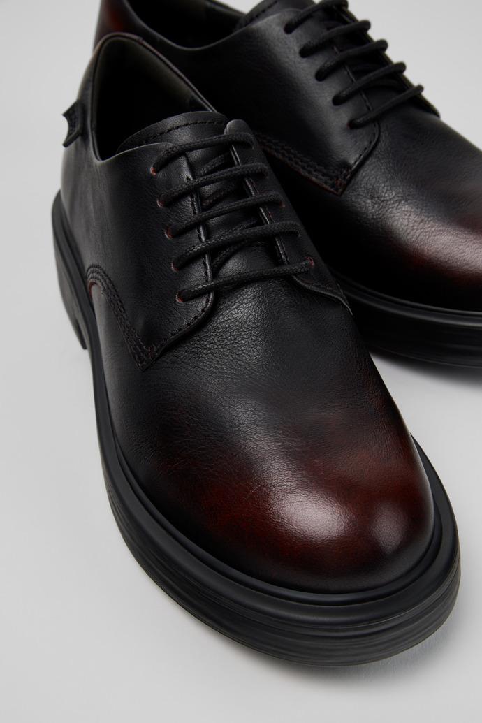 Dean Black and Burgundy Leather Shoes for Women. by CAMPER
