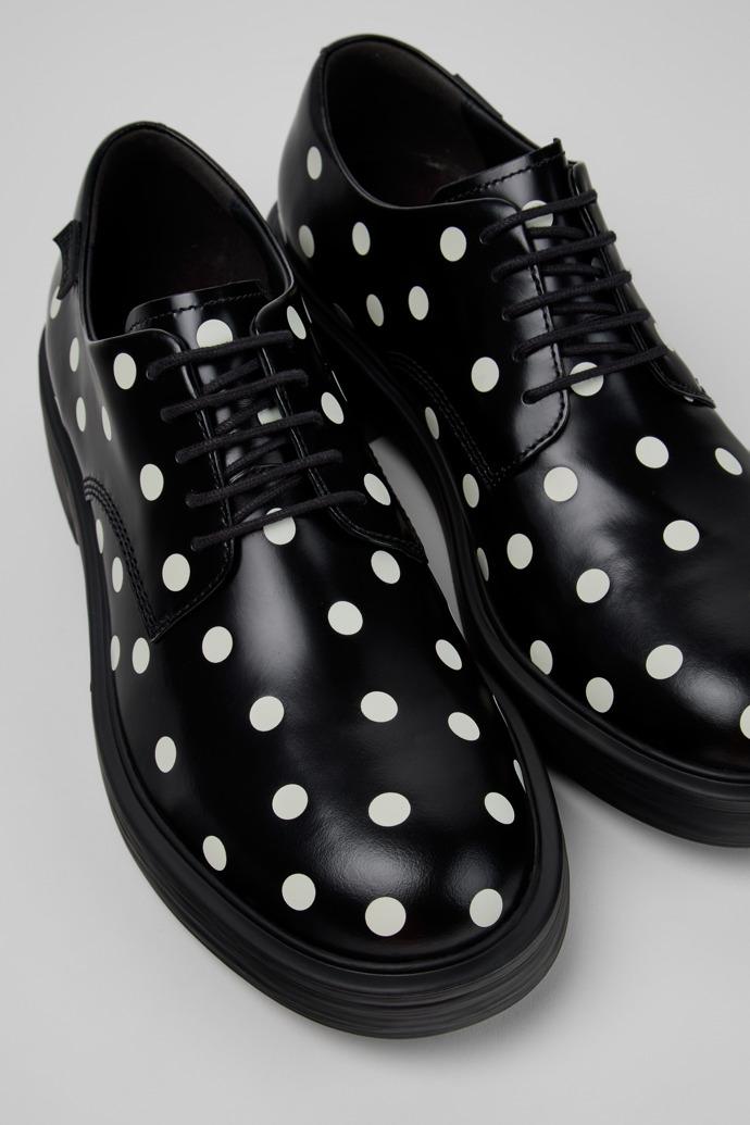 Dean Black and White Leather Shoes for Men. by CAMPER