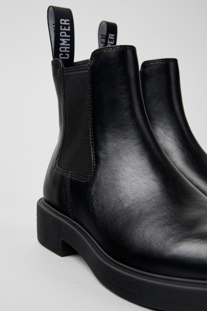 Dean Black leather ankle boots for women by CAMPER