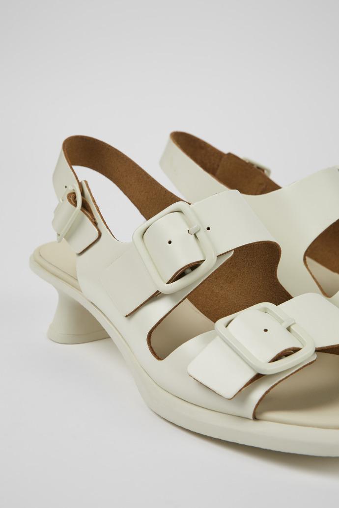 Dina White Leather 2-Strap Sandal for Women by CAMPER
