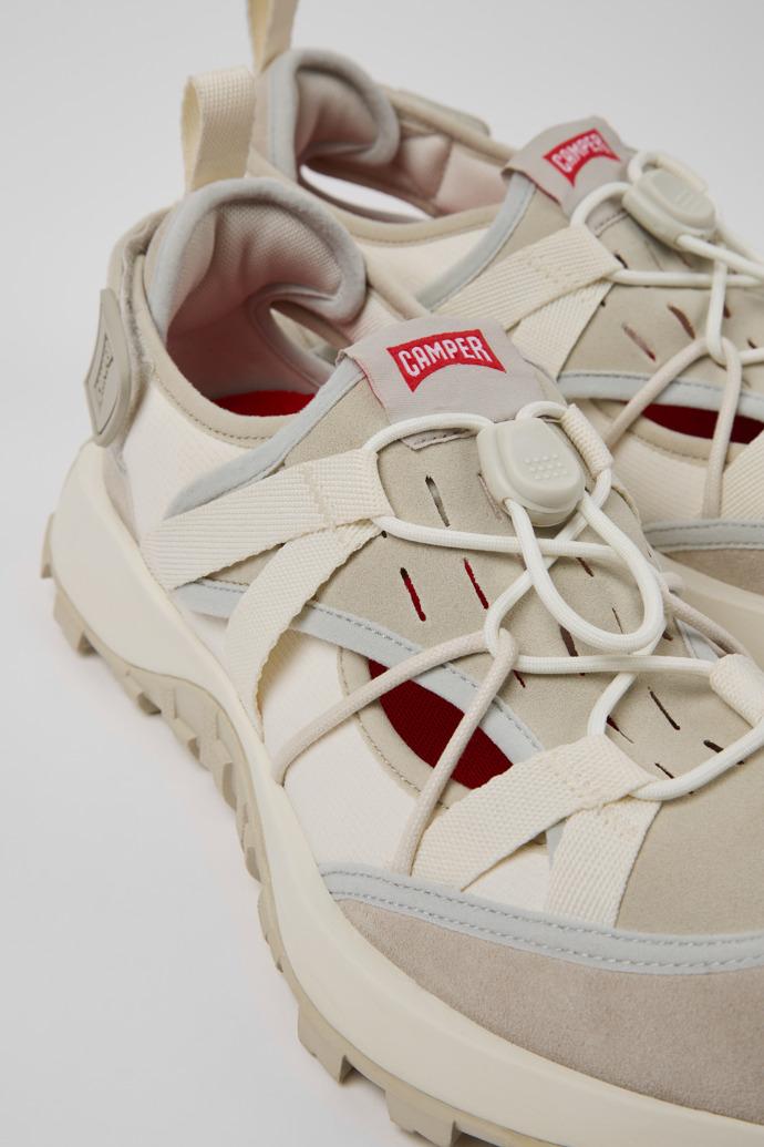 Drift Trail Beige and White Textile and Nubuck Leather Sneakers for Men. by CAMPER