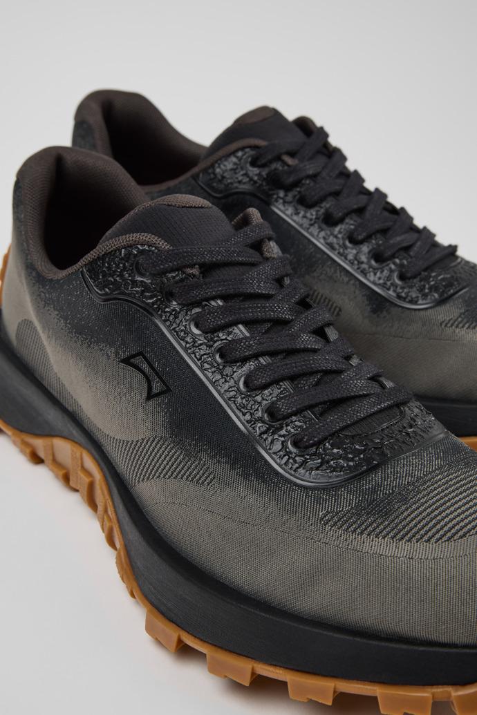 Drift Trail Black and Gray Recycled Engineered Materials and Leather Sneakers for Men. by CAMPER