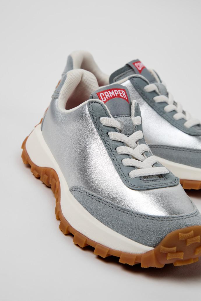 Drift Trail Gray Leather and Nubuck Sneakers for Children. by CAMPER