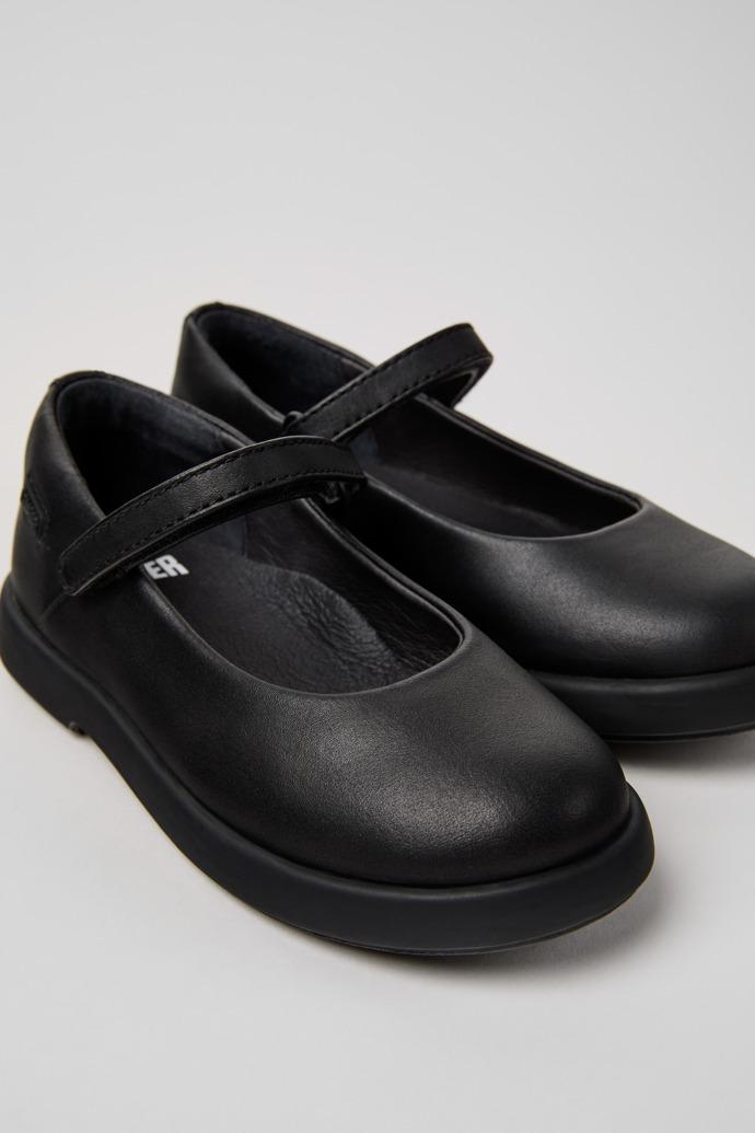 Duet Black Leather Ballerinas for Kids. by CAMPER