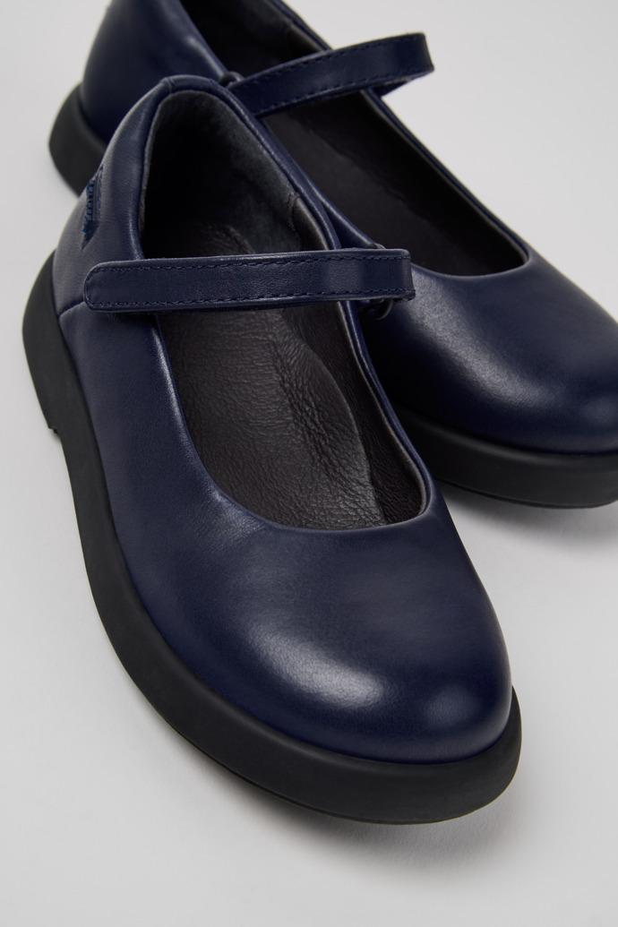 Duet Blue Leather Ballerinas for Kids. by CAMPER