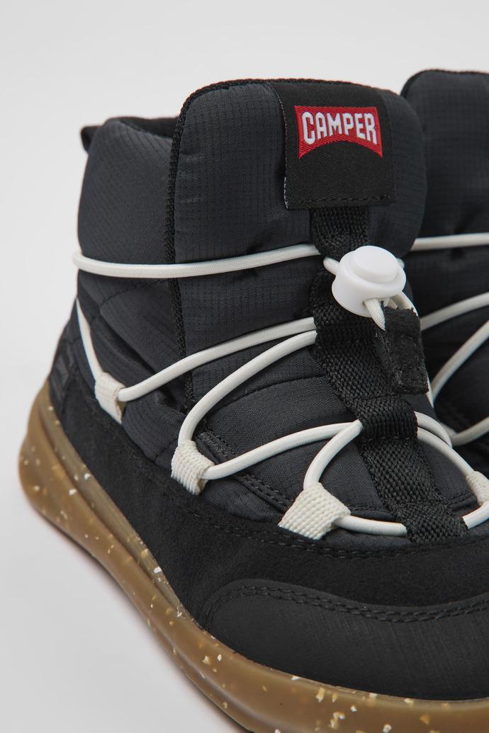 Ergo Black textile ankle boots for kids by CAMPER
