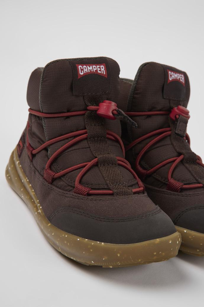 Ergo Brown textile ankle boots for kids by CAMPER