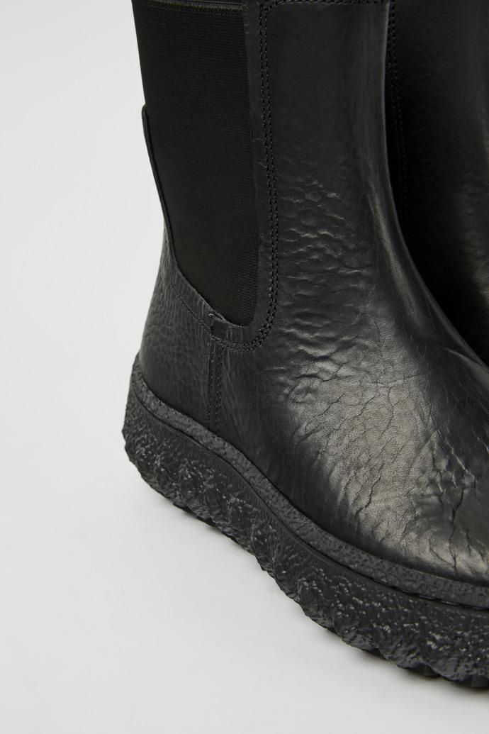 Ground Black leather ankle boots for women by CAMPER