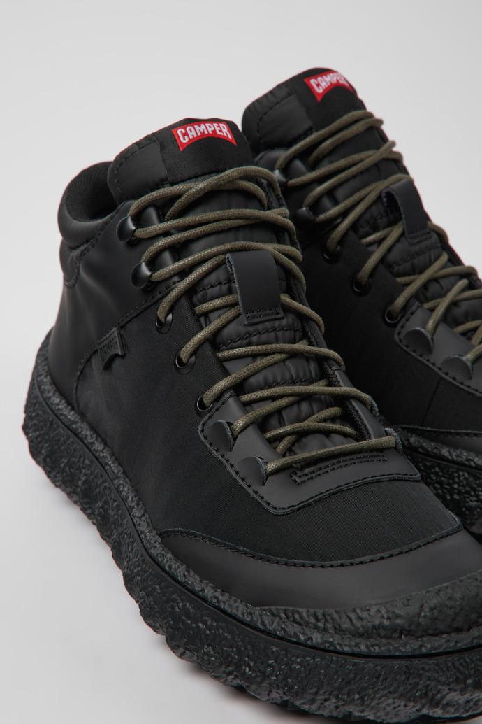 Ground Black textile and leather shoes for men by CAMPER