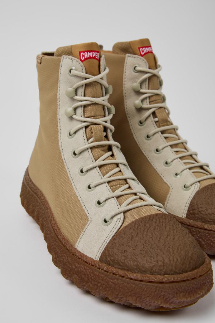 Ground Brown Textile and Nubuck Ankle Boots for Men. by CAMPER
