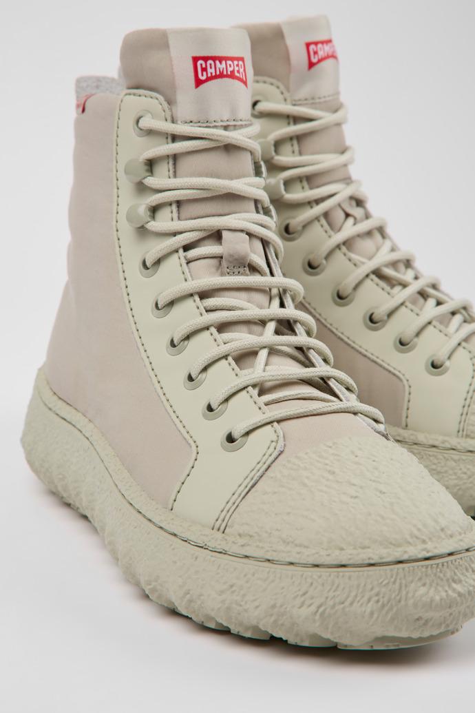 Ground PrimaLoft® Light gray textile and leather ankle boots for women by CAMPER