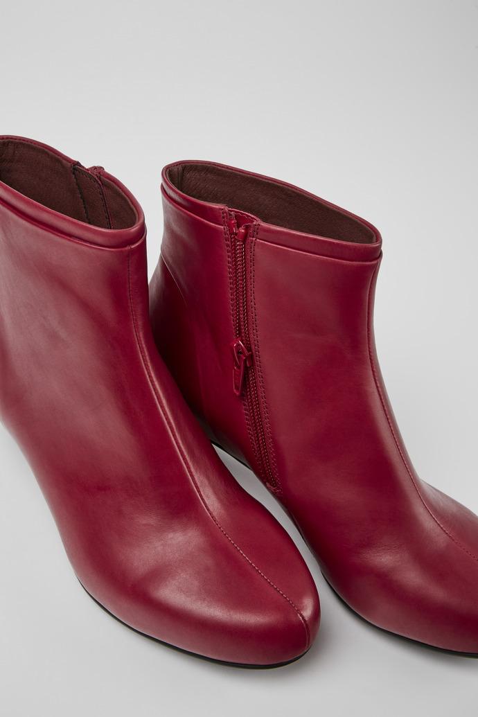 Helena Red Leather Ankle Boots for Women. by CAMPER