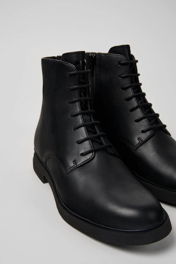 Iman Black leather lace-up boots for women by CAMPER