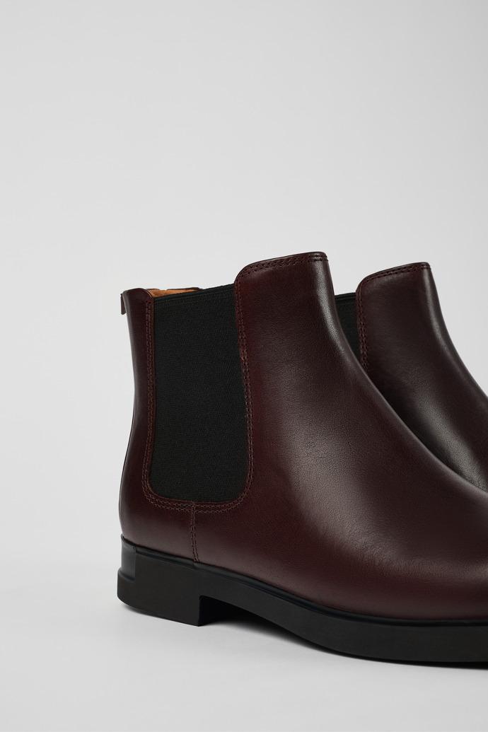 Iman Burgundy leather Chelsea boots for women by CAMPER