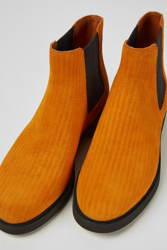 Iman Orange nubuck ankle boots by CAMPER