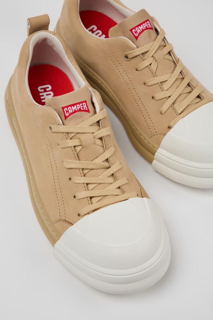 Junction Runner Beige Nubuck Sneakers for Women. by CAMPER