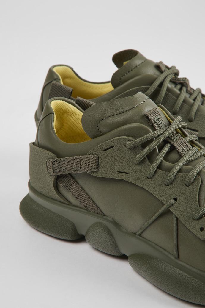 Karst Green leather and textile sneakers for women by CAMPER