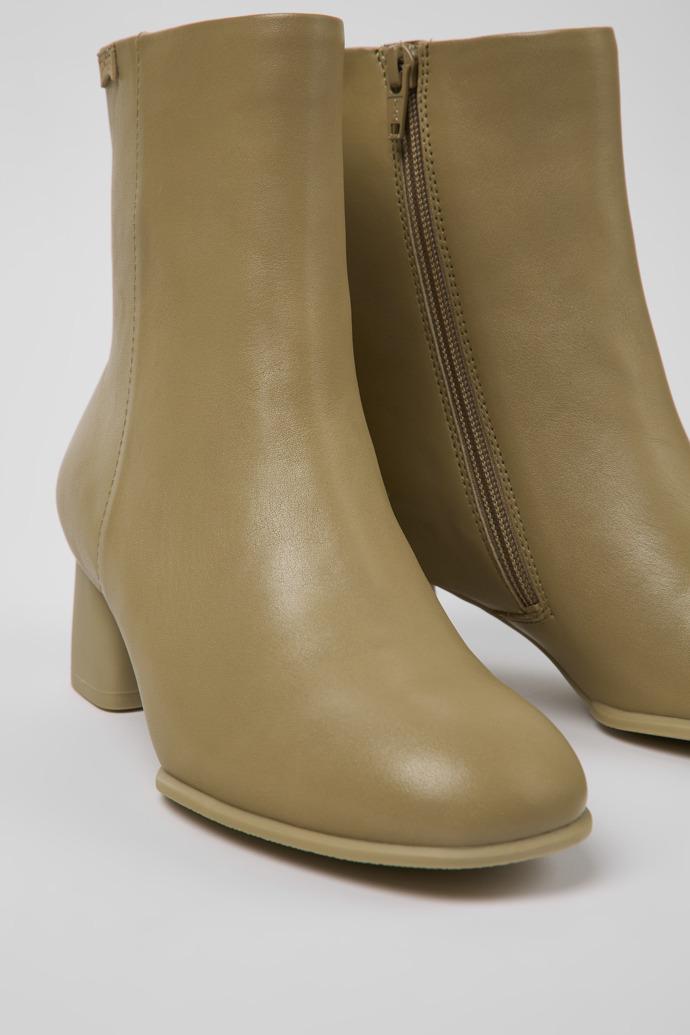 Katie Beige leather ankle boots for women by CAMPER