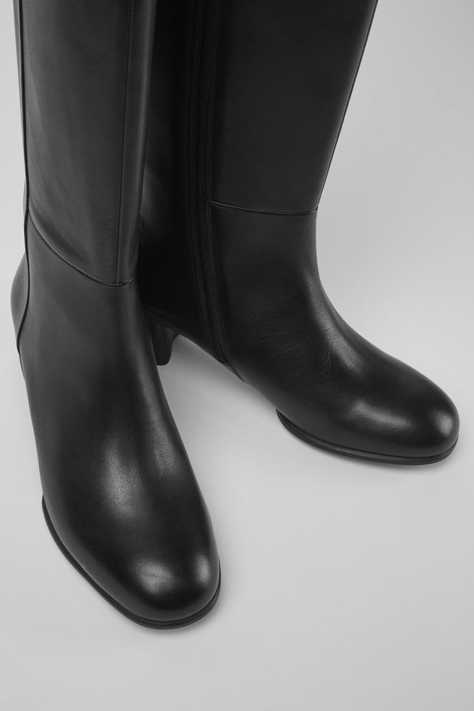 Katie Black leather boots with heels by CAMPER