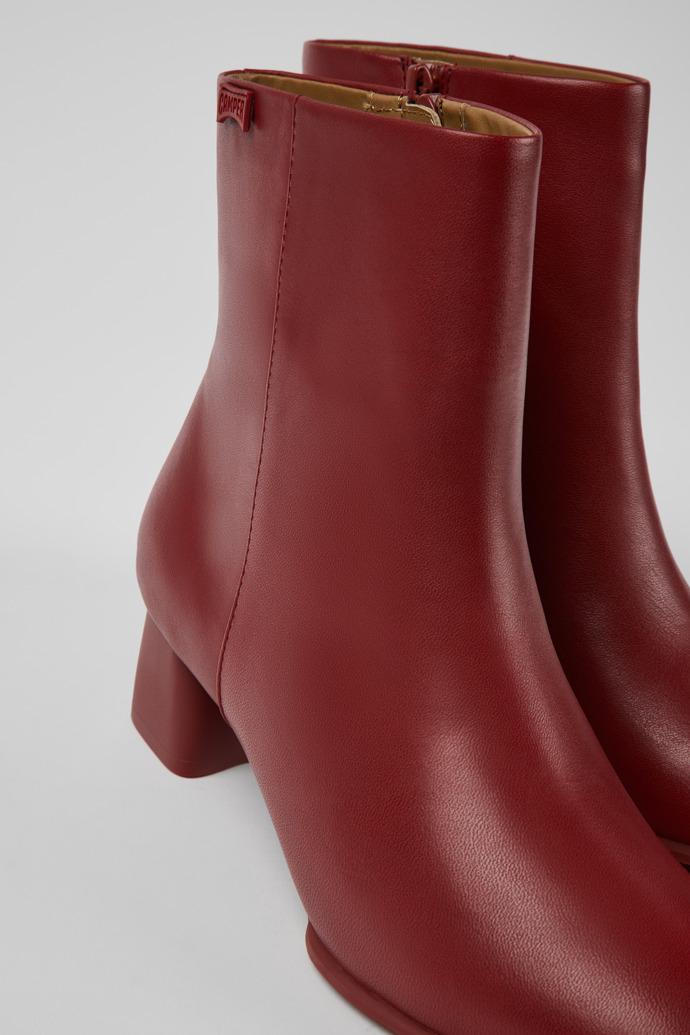 Katie Burgundy leather ankle boots for women by CAMPER