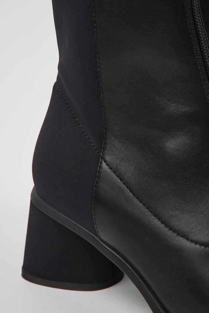 Kiara Black leather and recycled PET boots for women by CAMPER
