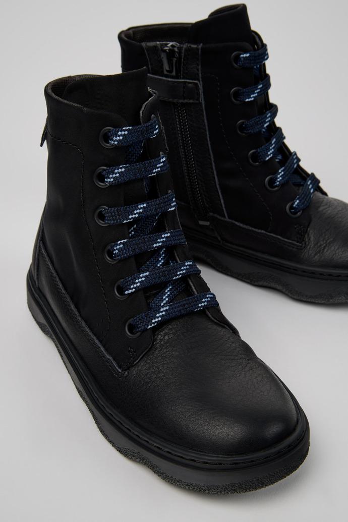 Kiddo Black Textile and Leather Ankle Boots for Kids. by CAMPER