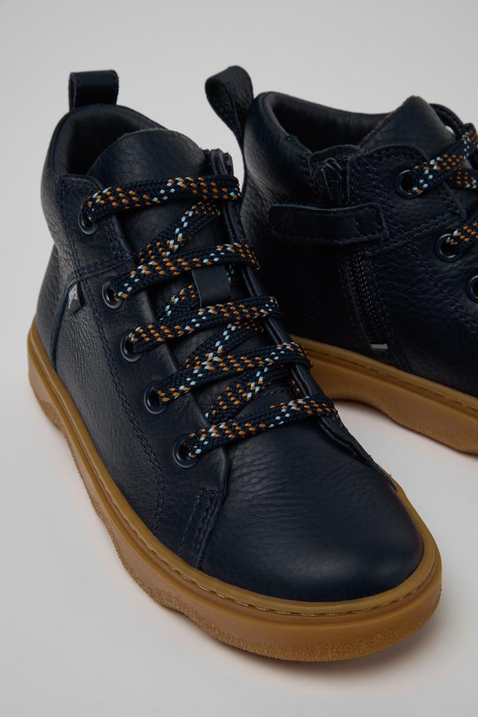 Kiddo Blue Leather Ankle Boots for Children. by CAMPER
