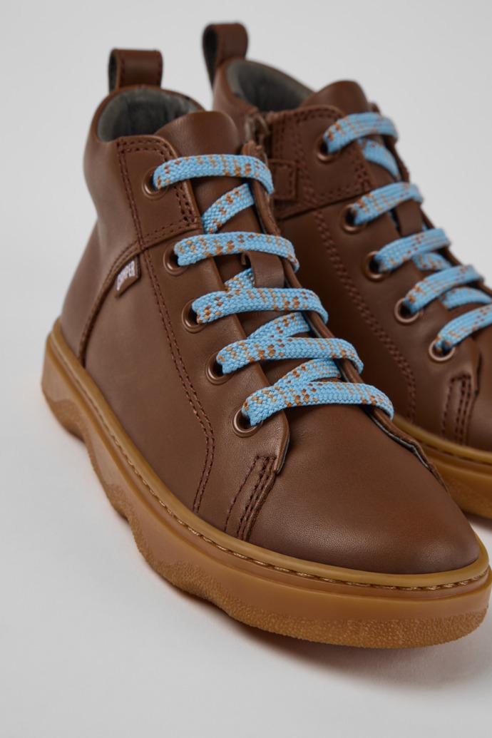 Kiddo Brown Leather Ankle Boots for Children. by CAMPER