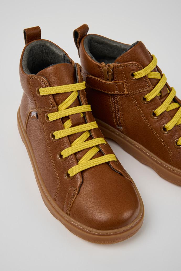 Kiddo Brown Leather Ankle Boots for Kids. by CAMPER