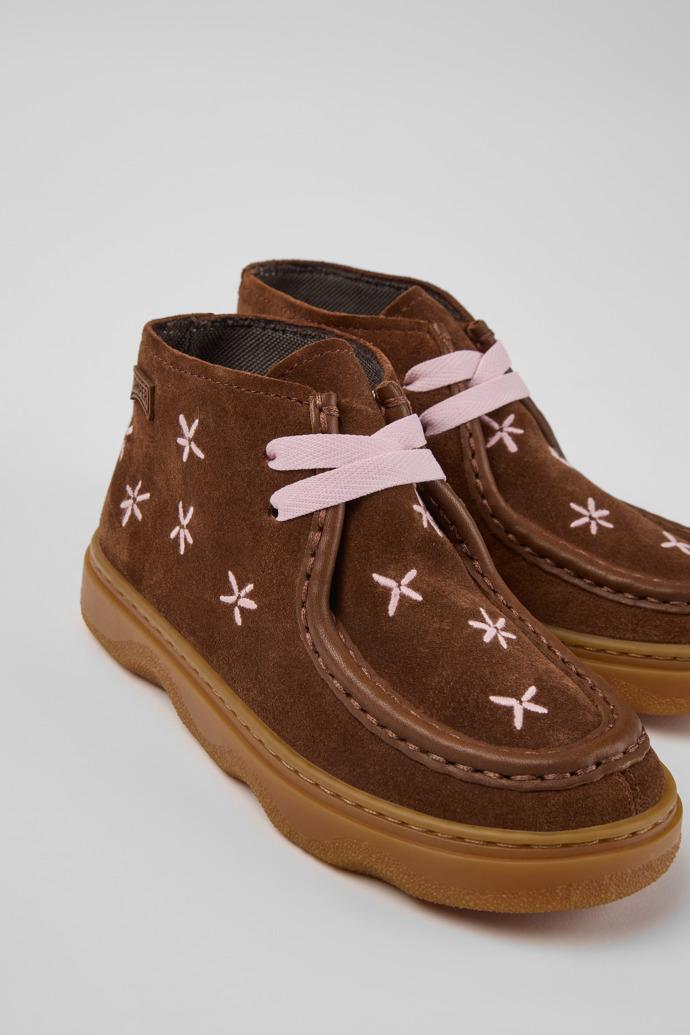 Kiddo Brown Suede and Leather Ankle Boots for Children. by CAMPER