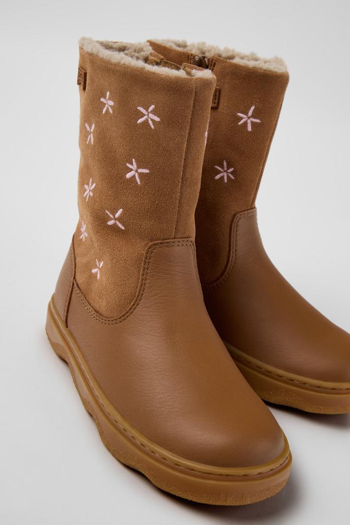 Kiddo Brown Suede and Leather High Boots for Children. by CAMPER
