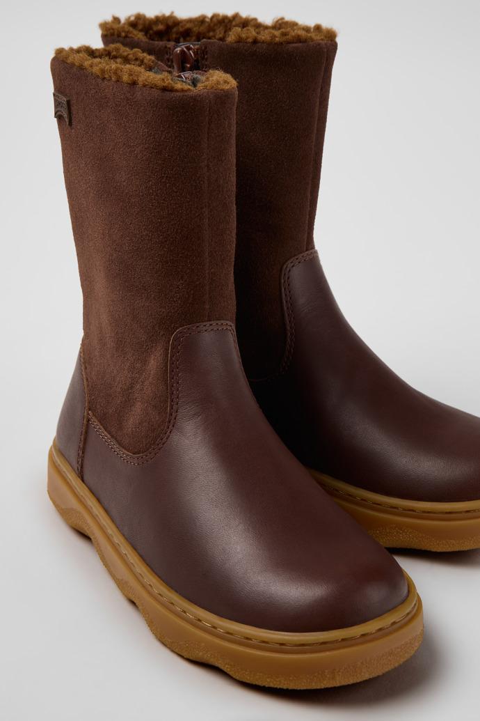 Kiddo Brown Suede and Leather High Boots for Children. by CAMPER
