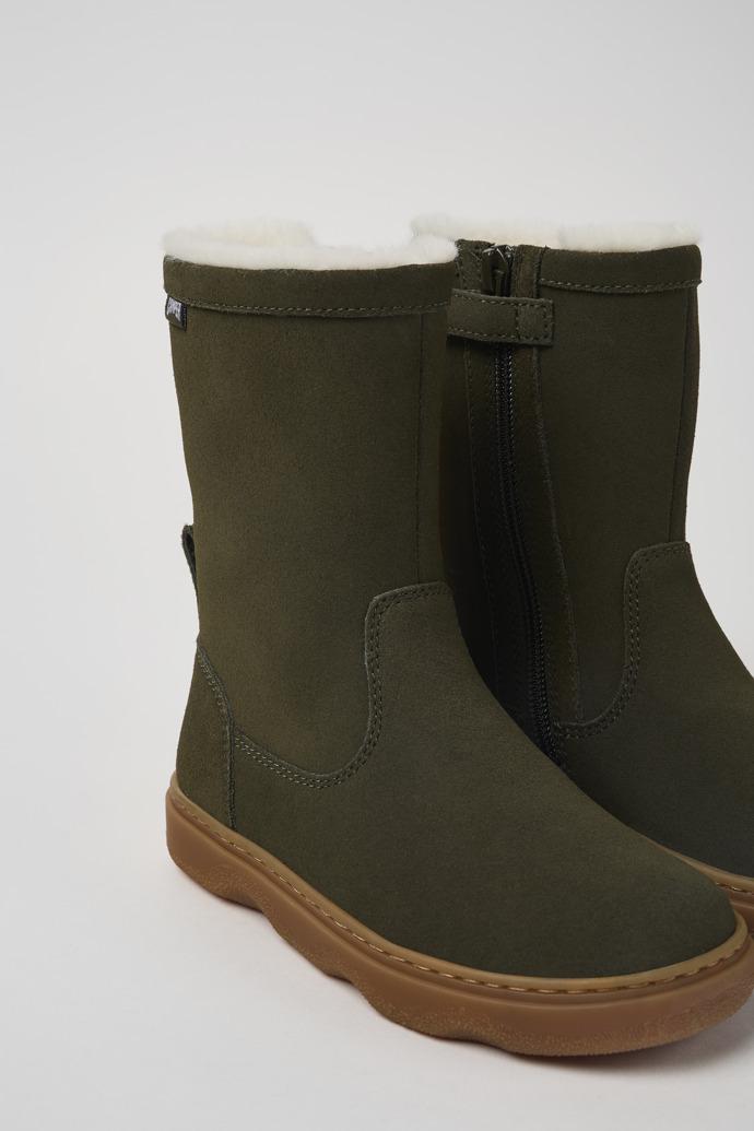 Kiddo Green nubuck boots for kids by CAMPER