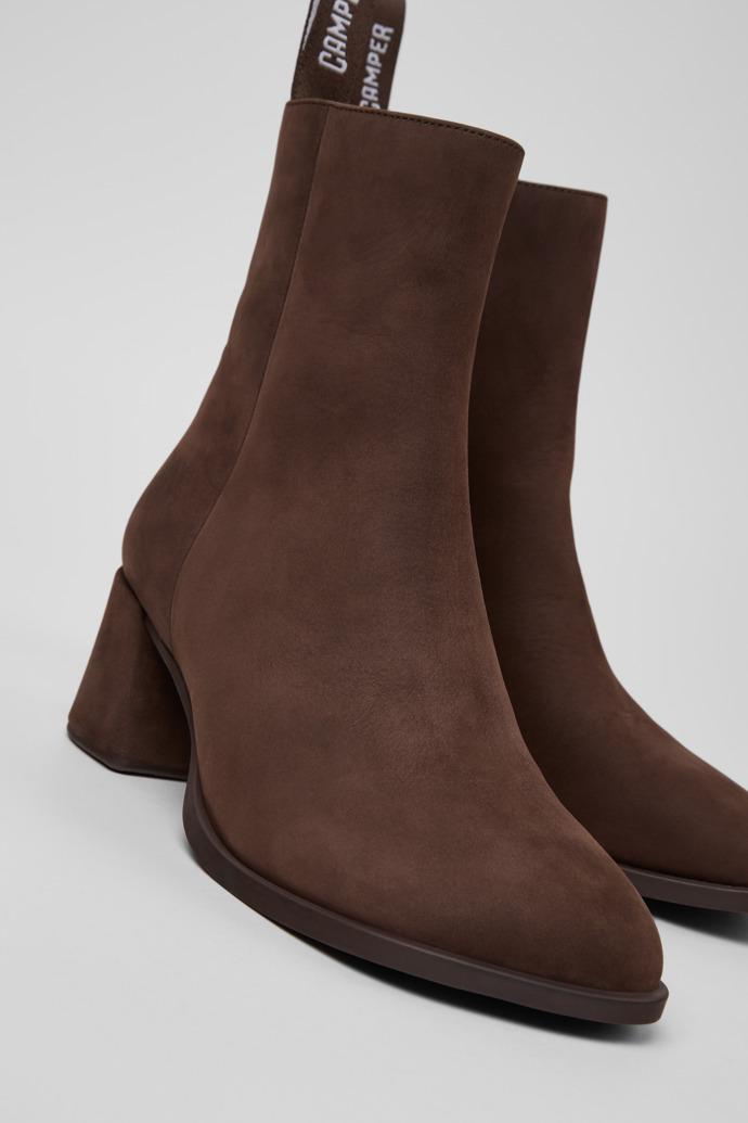 Kora Brown Nubuck Mid Boots for Women. by CAMPER
