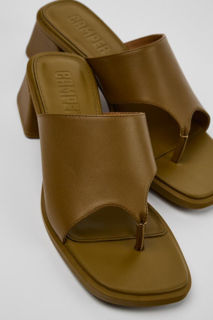Kora Sandal Green Leather Sandal for Women. by CAMPER