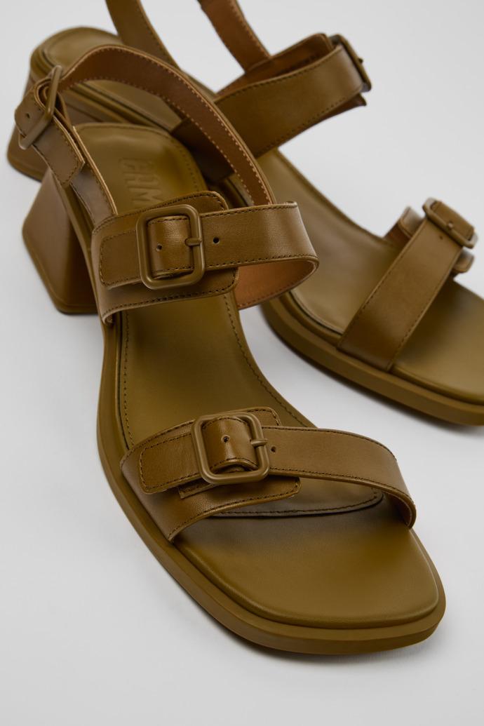 Kora Sandal Green Leather Sandals for Women. by CAMPER