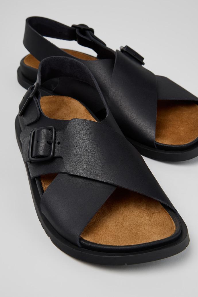 Lluc Sandal Black Leather Sandals for Women. by CAMPER