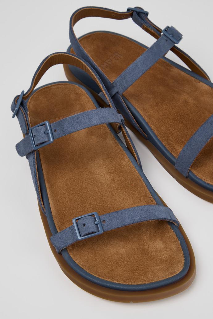 Lluc Sandal Blue Suede Leather Sandals for Women. by CAMPER