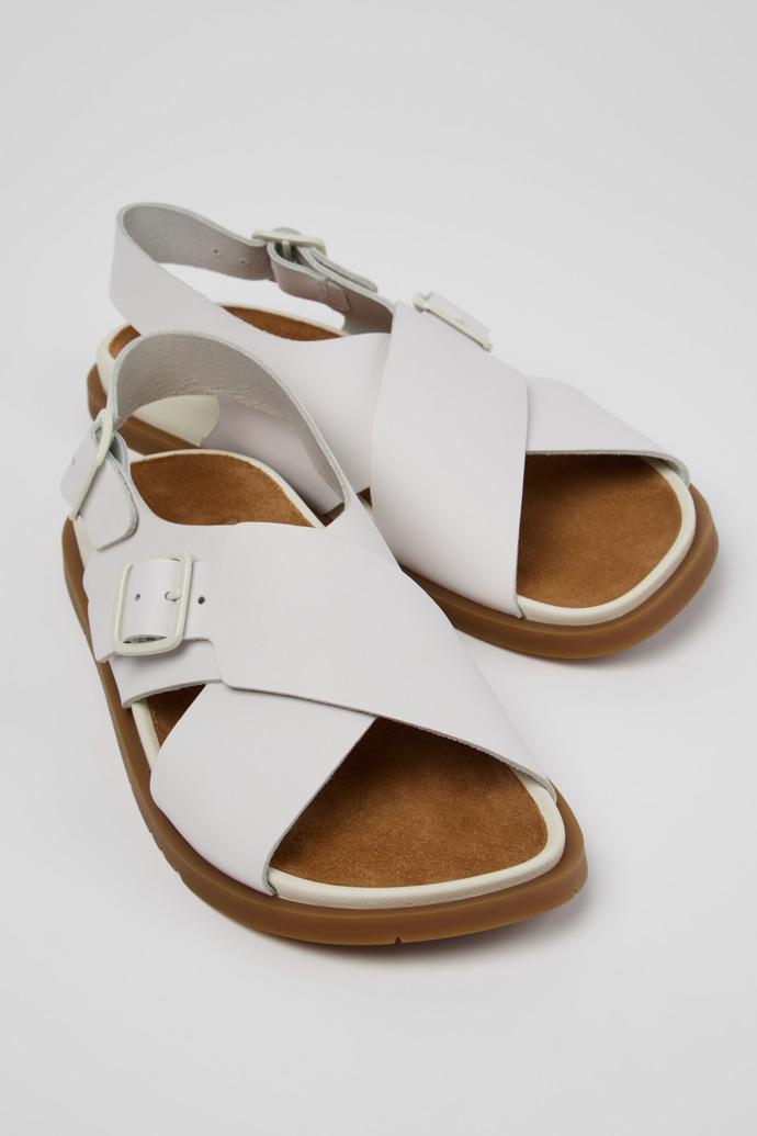 Lluc Sandal White Leather Sandals for Women. by CAMPER
