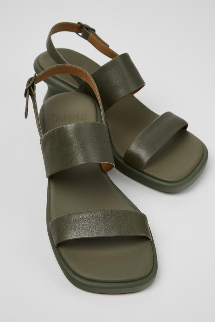Louise Sandal Green Leather Sandals for Women. by CAMPER
