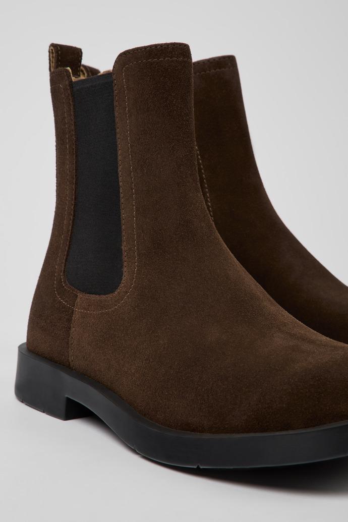 MIL 1978 Brown nubuck Chelsea boots for men by CAMPER