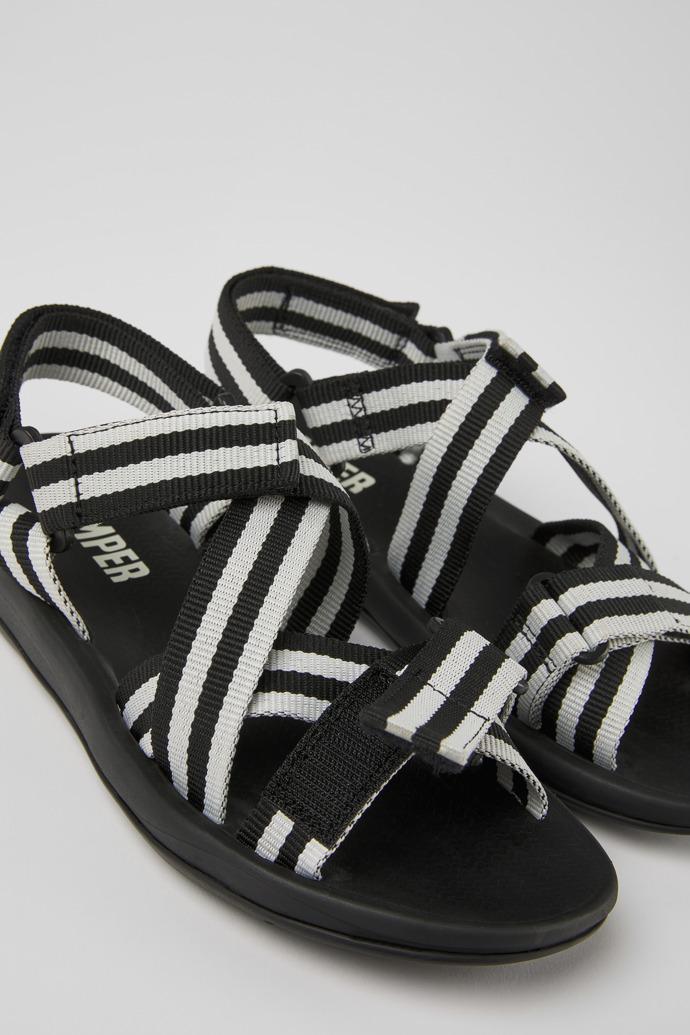 Match Black and white textile sandals for women by CAMPER