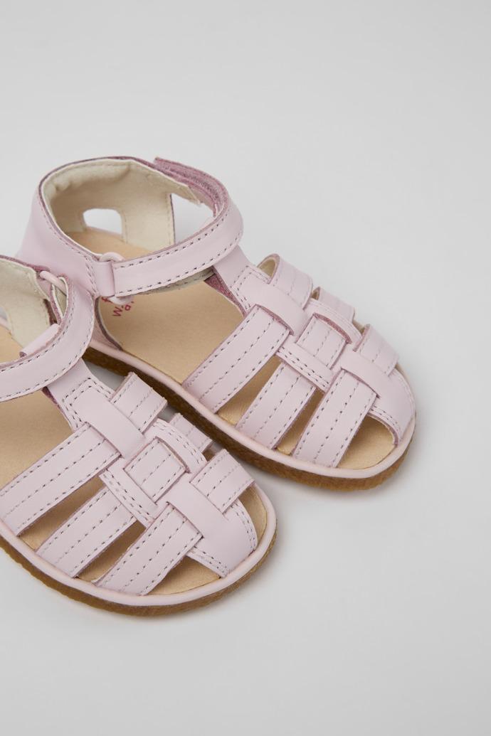 Miko Pink leather sandals for girls by CAMPER